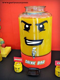 a drink dispenser made to look like a face