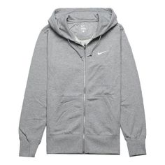 Nike Classic Full-Zip Hoodie 'Grey' 521574-063 (Men's/Zipper/Solid Color) Nike Gray Hooded Hoodie, Nike Gray Hoodie With Adjustable Hood, Nike Gray Hooded Sweatshirt, Nike Gray Hoodie For Streetwear, Nike Gray Hooded Jacket For Streetwear, Nike Gray Sweatshirt For Streetwear, Nike Gray Sweatshirt For Winter, Nike Gray Cotton Outerwear, Nike Gray Outerwear With Double-lined Hood