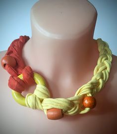 Pink braided necklace / pigtail necklace/ Bold necklace / Bib necklace /flower necklace / Fabric necklace /Ropes necklace/ yellow necklace Unique Adjustable Cord Choker Necklace, Handmade Orange Long Necklace, Handmade Orange Necklace, Adjustable Handmade Orange Necklaces, Handmade Adjustable Orange Necklace, Trendy Yellow Round Bead Necklaces, Trendy Yellow Necklaces With Round Beads, Trendy Yellow Round Beads Necklaces, Trendy Necklace With Adjustable Cord