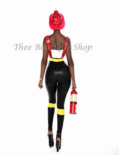 Firefighter inspired suspended pants costume set Features a white bandeau top with metallic suspended leggings Props not included (Hat/Fire Extinguisher) * Model is 5'7 wearing: Small (2-4) Model Measurements: 36bust-24Waist-44Hips 7-12 business days processing prior to shipping* All costumes are final sale.Polyester Blend SpandexHandwashDO NOT BLEACHSUITABLE FOR DRY CLEAN Halloween Costume White Bandeau Top, White Bandeau, Fire Extinguisher, Bandeau Top, Model Measurements, Firefighter, Halloween Costume, Final Sale, Halloween Costumes