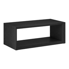 an empty black shelf on a white background