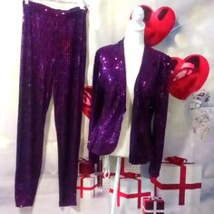 Beautiful 2pice Jacket Sequin Top And Pants Never Worn Purple Sets For Fall Party, Purple Sequin Top, Fashion Nova Pants, Sequin Top, Woman Colour, Color Purple, Jumpsuits For Women, Fashion Nova, Pant Jumpsuit