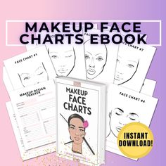 "Makeup eBook, Makeup workbook, Makeup artist planner, Makeup practice sheets, makeup artist workbook, makeup guide, makeup beginner practice workbook, makeup  ebook for beginners, MUA sheets, MUA forms, Makeup artist forms, beauty workbook, makeup guide, printable makeup guide, eBook ✨FACE CHARTS EBOOK FOR MAKEUP DESIGNS!  This is a complete eBook with more than 10 pages of realistic face charts for makeup practice. You can print it unlimited times, so you have endless face chart sheets to make Eyeliner Practice Sheet, Practice Makeup Face, Makeup Practice Sheets, Blank Face Chart, Mua Quotes, Artist Planner, Printable Makeup, Thai Makeup, Blank Face