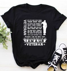 Veterans Shirt / Veterans T-shirt / Dad Shirt / Papa Shirt / Veterans Day Gift / I Am A US Veteran Shirt Casual Letter Print Tops For Veterans Day, Black T-shirt With Graphic Print For Veterans Day, Veterans Appreciation, Veteran Car, Veterans Day Gifts, Us Veterans, Papa Shirt, Veteran T Shirts, Veteran’s Day