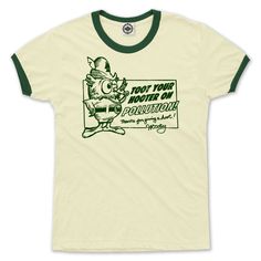 Woodsy Owl "Toot Your Hooter" Men's Ringer T-Shirt in Cream Woodsy Owl, Vintage Shirt Design, Girls Graphic Tee, Retro Tee, Ringer Tee, Tee Shirt Designs, Tshirt Outfits, Graphic Tee Shirts, Los Angeles California