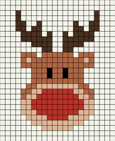 a cross stitch pattern with an image of a reindeer's face