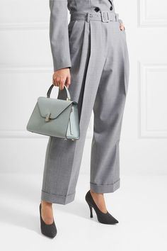 VALEXTRA Iside medium textured-leather tote Valextra Bag, Valextra Iside, Charlotte Chesnais, Shoulder Bags For Women, Stylish Shoulder Bag, Luxury Women Fashion, Designer Shoulder Bags, Dries Van Noten, Blue Bags