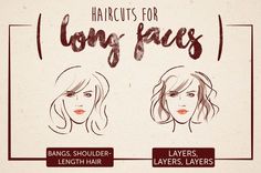 Haircuts for Long Faces Haircuts For Long Faces, Haircut For Square Face, Long Face Hairstyles, Long Face