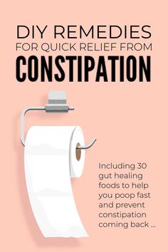 DIY home remedies for quick relief from constipation including 30 gut healing foods to help you poop fast and prevent constipation coming back ... #constipation #constipationrelief #constipationremedies #guthealing Constipation Relief Foods, Natural Remedies For Constipation, Gut Healing Foods, Treating Ibs, Natural Headache Relief, Cleaning Your Colon