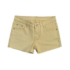 Denim Short Jeans Plus Size JKP112 Trendy Solid Color Shorts With Button Closure, Trendy Solid Shorts With Button Closure, Summer Shorts With Button Zip Fly, Casual Shorts With Button Zip Fly For Spring, Casual Spring Shorts With Button Zip Fly, Casual Yellow Bottoms With Buttons, Casual Yellow Bottoms With Button Closure, Yellow Summer Bottoms With Button Closure, Cotton Candy Colors