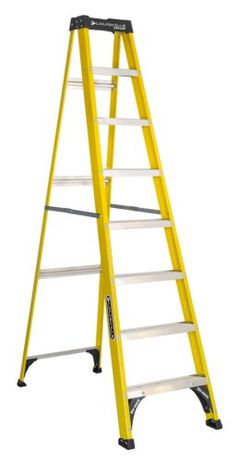 a yellow step ladder on a white background