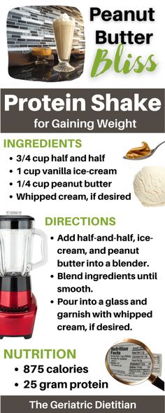 High Calorie Shakes, Homemade Protein Shakes, Weight Gain Meals