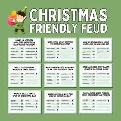 the christmas friendly fud game is shown in green and has an image of a man holding