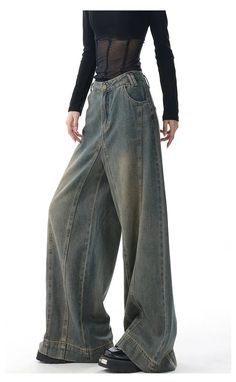 Can be found in a treasure. Wear it to unlock its secrets. DETAILSMaterial: Cotton, PolyesterClosure Type: Button fly Baggy Boyfriend Jeans, High Waist Straight Jeans, Vintage Wash Jeans, 2000s Clothes, Jeans Outfit Summer, Oversized Jeans, Jean Vintage, Jean Large, Vintage Preppy