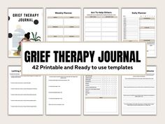 Grief Therapy Journal, Grief and Loss Worksheets Bundle, Grief Gift Printable, Grief Journal Worksheets, Grief Counseling Workbook Embark on a journey of healing and self-discovery with our Grief Therapy Journal & Worksheets Bundle, a compassionate resource designed to support individuals navigating the complex emotions of grief and loss. Whether you're processing the loss of a loved one, coping with significant life changes, or seeking solace during times of transition, this comprehensive bundl Counseling Interventions, Journal Worksheets, Complex Emotions, Journal Templates, Mindfulness Exercises, Counseling Resources, Gift Printable, Relaxation Techniques, Journal Template