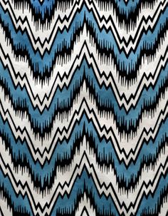 a blue and white chevroned pattern with black lines on it's sides