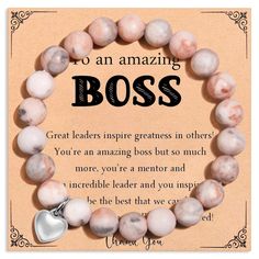 Happy Boss Day, Best Boss Gifts, Office Coworker Gifts, Funny Boss Gifts, Female Leader, Happy Boss, Boss Lady Gifts, Happy Boss's Day, Bracelet Card