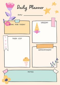 the daily planner with notes and reminders