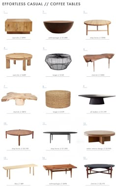 coffee tables and end tables with different styles, sizes and colors to choose from for the table