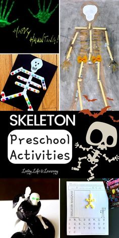 skeleton preschool activities for kids to do with their hands and feet in the dark, while they