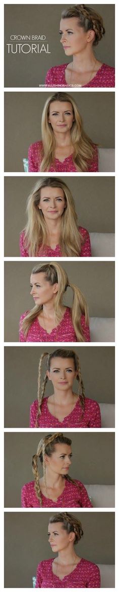 Crown Braid Tutorial, Braid Crown Tutorial, Crown Tutorial, Super Easy Hairstyles, Head Shoulders, Braid Tutorial, Crown Hairstyles, Hair Envy