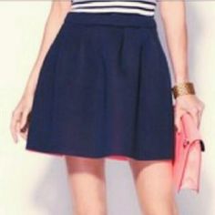 This Listing Is For One Neoprene Skate Skirt - Size S. New With Tags, Navy And Coral Color. ***Price Firm Spring Navy Pleated Mini Skirt, Navy Pleated Skort For Spring, Spring Navy Skort, Chic Navy Skirt For Spring, Navy And Coral, Coral Color, Womens Skirt, Color Blue, Coral