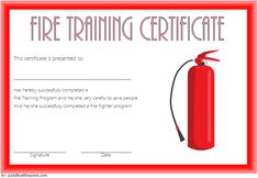 fire safety certificate template, fire department certificate template, fire fighting certificate template, fire safety training certificate, fire safety inspection certificate Certificate Of Training, Free Certificates