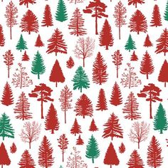 red and green trees on white background with text that reads, `'christmas tree pattern