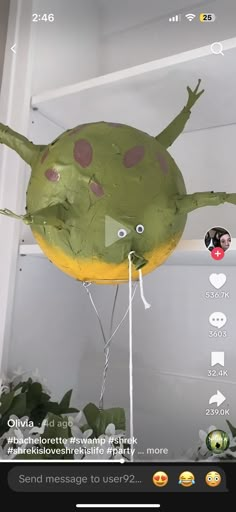 the balloon is made to look like an alien