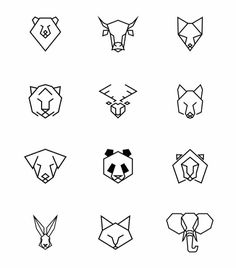 the different types of animals that can be seen in this drawing technique, including geometric shapes and