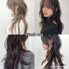 Hush Cut, Haircut Long Hair, Long Wolfcut Haircut With Bangs, Wolfcut Hair, Wolf Haircut, Haircut Wavy, Bangs Straight, Hair Inspiration Long, Haircut Long