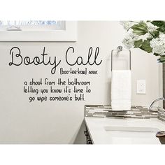 It doesn't mean what you think it does! These wall decals for the bathroom are a sure-fire way to get some laughs. If you are looking for some funny bathroom wall decor ideas, we have you covered! Let this decal bring some good-hearted laughs to your home. Trinx Size: 6" H x 10" W x 0.18" D, Color: Black | Trinx Bathroom Wall Decal 6.0 H x 10.0 W in Vinyl in Black | 6" H x 10" W x 0.18" D | Wayfair | Home Decor Bathroom Wall Decor Ideas, Bathroom Wall Decals, Reference Ideas, Bathroom Vinyl, Bathroom Decals, Bathroom Quotes, Creative Bathroom, Funny Bathroom, Wall Decor Ideas