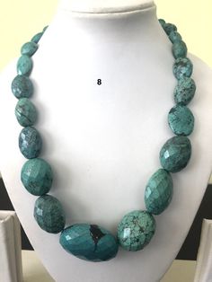 "This listing is for Natural Turquoise Oval Tumbles, Turquoise Nugget Beads, Faceted Turquoise beads, Turquoise Necklace, Turquoise Loose Beads, GDS1180. PLEASE CHOOSE YOUR OPTIONS FROM THE VARIATIONS BELOW. THESE ARE ONE OF A KIND BEADS AND YOU SHALL RECEIVE THE SAME STRAND AS IN THE PICTURE. DETAILS OF EACH STRAND IS LISTED BELOW. Gemstone : Turquoise Size (mm) : 1. 22\", 26PCS, 18-37MM, 194GMS 2. 21\", 25PCS, 16-29MM, 160GMS 3. 22\", 21PCS, 22-33MM, 236GMS 4. 17\", 23PCS, 21-26MM, 101GMS 5. 1 Turquoise Polished Oval Beads Jewelry, Turquoise Faceted Beads Necklace For Jewelry Making, Turquoise Necklace With Natural Round Beads, Turquoise Necklace With Faceted Beads For Jewelry Making, Turquoise Necklace With Oval Gemstone Beads For Gift, Turquoise Necklace With Oval Gemstone Beads As A Gift, Large Round Turquoise Beads, Gems, And Cabochons, Turquoise Large Beads, Gems And Cabochons, Turquoise Large Beads Gems And Cabochons For Jewelry Making