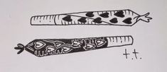 two different types of toothbrushes with hearts and crosses drawn on the bottom one