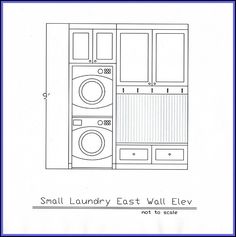 a blue and white drawing of a washer and dryer