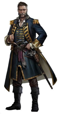 Dnd Ship Captain Art, Pirate Captain Art Male, Spelljammer Pirate, Bandit Captain Dnd, Dnd Ship Captain, Old Pirate Character, Pirate Crew Art, Dnd Swashbuckler, Spelljammer Characters