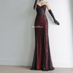 Black Prom Dress With Red Accents, Red Sparkle Dress Aesthetic, Black And Red Homecoming Dress, Red Y2k Prom Dress, Black Red Prom Dress, Vegas Prom Theme Dress, Red And Black Dress Formal, Black And Red Dress Formal, Casino Theme Dress