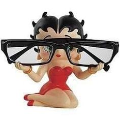 a figurine with glasses on it's head