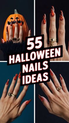 Halloween Dip Nails Ideas, Halloween Dip Nails, Diy Halloween Art, Fun Halloween Nails, Vintage Halloween Art, Festive Nail Designs