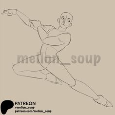 a drawing of a man in the air with his arms spread out and feet crossed