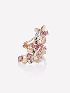 Argyle Pink™ Diamond Long Floral Ring by J FINE Pink Diamond Rings, Argyle Pink Diamonds, Pink Diamond Ring, Argyle Diamonds, Diamond Mines, Rings Bands, Pink Diamonds, Floral Ring, Green Diamond