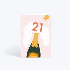 Pop! 21st Birthday | Champagne 21st Birthday Card | Papier Birthday Champagne, Champagne Birthday, 70th Birthday Card, 30th Birthday Cards, 60th Birthday Cards