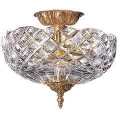 a crystal glass ceiling light fixture