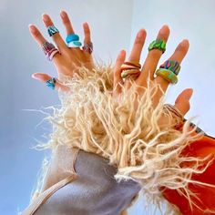 Chunky Clay Rings 2pcs Y2k Rings Chunky Indie Clay Rings Indie Jewelry Colorful Rings 80s Styles Wavy Wings Organic Shape Rings Plastic Rings Jewelry, Chunky Clay Rings, Fimo Rings, Indie Rings, Jelly Tots, Fun Rings, Rings Chunky, Colorful Rings, Y2k Rings