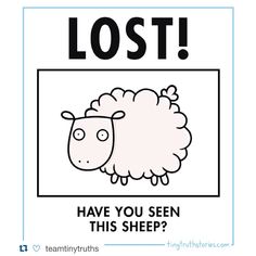 a cartoon sheep with the words lost have you seen this sheep? in black and white