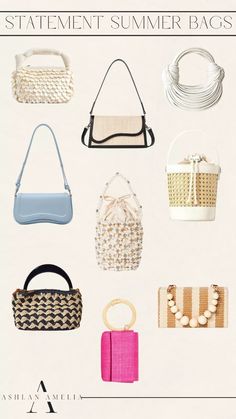 CLICK THE PHOTO TO SHOP! || summer fashion, summer outfit ideas, summer fashion 2024, summer outfits, cute summer outfits, summer outfits 2024, fashion blog, style blog, summer handbag, pink handbag, bucket bag, neutral handbag, blue handbag, white handbag, summer outfit, summer accessories Summer Vacation Flower Shaped Shoulder Bag, Summer Braided Rattan Shoulder Bag, Summer Vacation Flower-shaped Shoulder Bag, Luxury Basket-shaped Shoulder Bag For Summer, Neutral Handbag, Everyday Basket-shaped Rattan Shoulder Bag, Summer Handbags, Blue Handbags, Pink Handbags