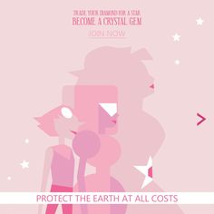 a pink poster with the words protect the earth at all cost