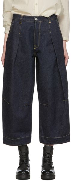 Toogood: Indigo 'The Tinker' Jeans | SSENSE Recycled Denim Jeans With Belt Loops For Work, Dark Wash Recycled Denim Pants With Belt Loops, Womens Fashion Casual Jeans, Suits Tv Shows, Suits Tv, Designer Jeans For Women, Eclectic Clothing, Womens Fashion Casual Fall, Women Fashion Edgy