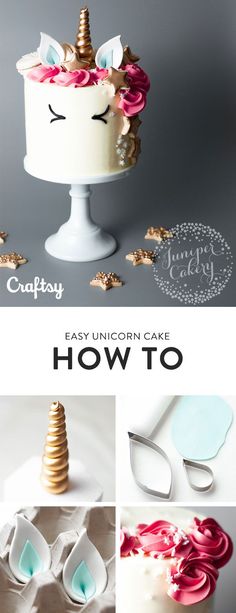 the instructions for how to make a unicorn cake