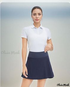 Olivia Mark - Lightweight Cross-pleated Tennis Skirt with Shorts and Pockets for Outdoor Sports Activities such as Golf and Badminton Sports Skort, Cross Skirt, Stylish Denim Skirt, Red Midi Skirt, Skirt With Shorts, Athletic Skirt, Pleated Tennis Skirt, Tennis Skort, Printed Midi Skirt